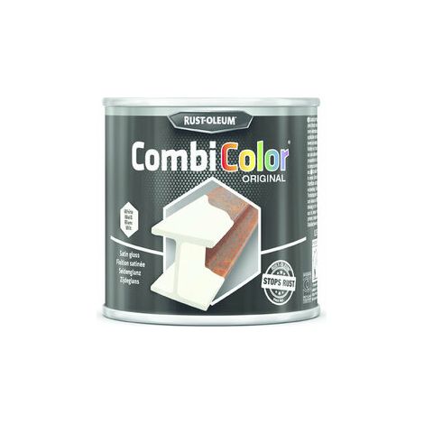 Rust-Oleum CombiColor peinture métal antirouille blanc RAL 9010 satiné 250 ml