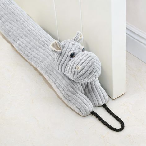Boudin de porte en forme d'animal, motif hippopotame, boudin de porte sous la porte et fenêtre, 81 cm (32"), décoratif et lesté contre le vent et le bruit (1/5)