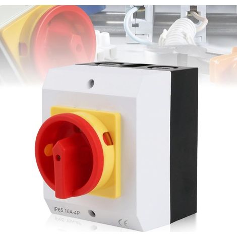 Interrupteur Principal 16A 3 Pôles IP65, Sectionneur de Charge avec Boîtier Plastique, Interrupteur Rotatif de Sécurité (1/5)