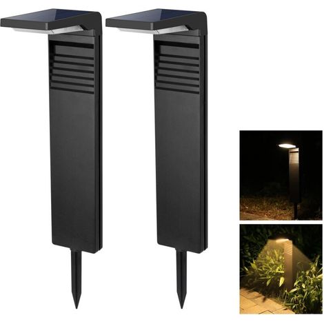 Solar-Außenleuchten [2er-Pack] – IP64 wasserdichter Solar-Fluter mit 30 LEDs, 2 Beleuchtungsmodi für Garten, Hof, Einfahrt und Wege