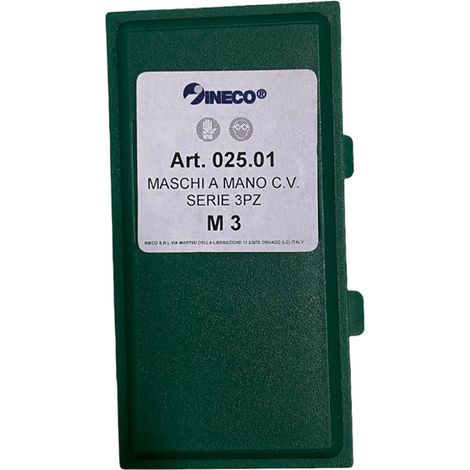 MASCHI A MANO FILETTATURA FILETTARE PASSO 0,50 3pz INECO (1/2)