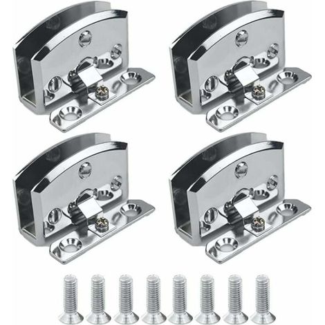 Glastürbänder (silber) für Vitrinen, Weinschränke, zum Aufclipsen, Ersatzteile, geeignet für 5–8 mm dickes Glas – 4 Stück (1/5)