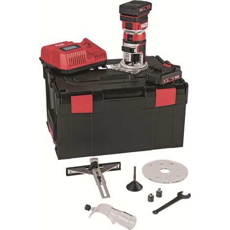 Flex Akku Kanten- und Oberfräse 18 V - CER 18.0-EC/2.5 Set, 2x 2,5 Ah und Ladegerät in L-BOXX
