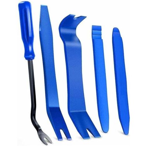 5 pièces Set d’Outils de démontage de Garniture pour Un Retrait Facile et sans Rayures de Panneaux de portières, des Fixations, des Tableaux de Bord et des moyeux de Roue des Voitures (1/5)