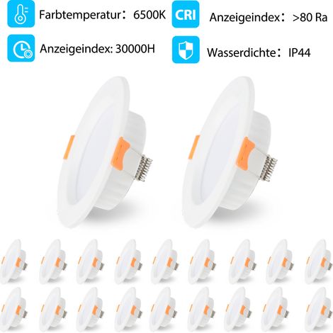 Jiubiaz LED Einbaustrahler 20 Stück 5W 400LM Kaltweiß nicht dimmbar flache Einbauleuchte Deckeneinbauleuchte Strahler (1/5)