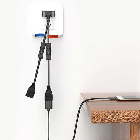 Câble USB avec interrupteur marche/arrêt, câble de charge et de synchronisation de données pour PC et haut-parleur USB (1/4)
