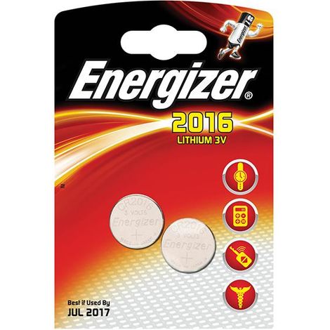 Energizer S351 CR2016 Coin Lithium Battery (Pack 2) ENG2016B2 (1/2)