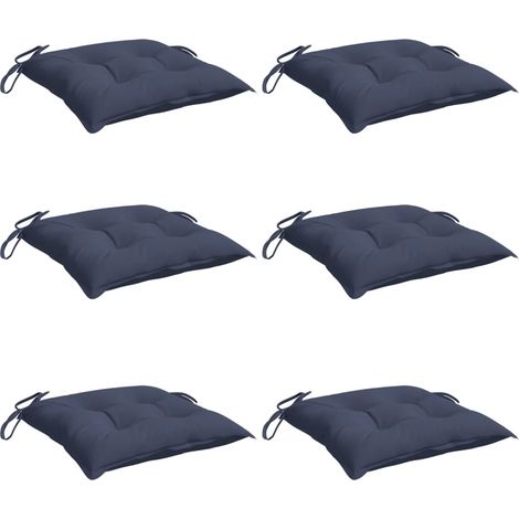 vidaXL Coussins de chaise lot de 6 bleu marine 50x50x7 cm tissu oxford