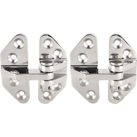 Charnière de trappe marine 2 pièces en acier inoxydable 316 poli miroir, axe amovible, quincaillerie de bateau (1/5)