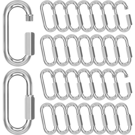 Beyamis Mousquetons chaîne 30 pièces - 4.1cm 150kg camping balançoire (1/5)