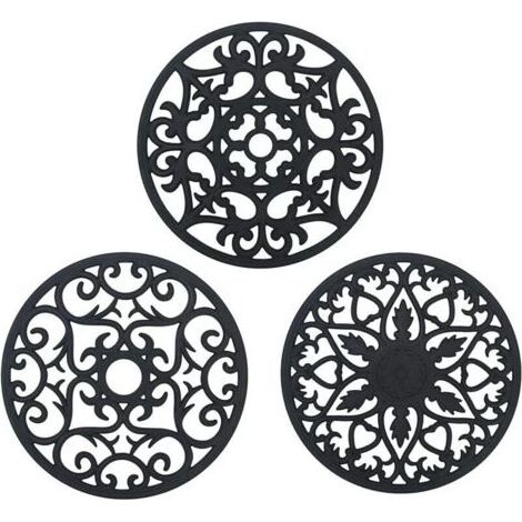 Dessous de Plat Silicone, 3PCS Anti-dérapant Anti-Chaleur 250 °C Multifonction Repose-cuillère Dessous de Verre de Cuisine Tapis de Table pour Cuisine et Salle à Manger (1/4)