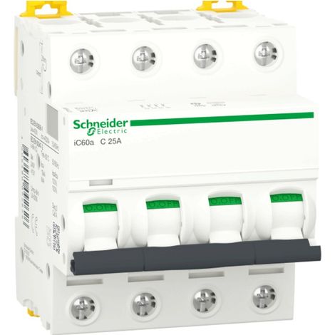 Interruttore Magnetotermico Ic60A 4P C 25A 4500A (Schneider Cod. A9F64425)