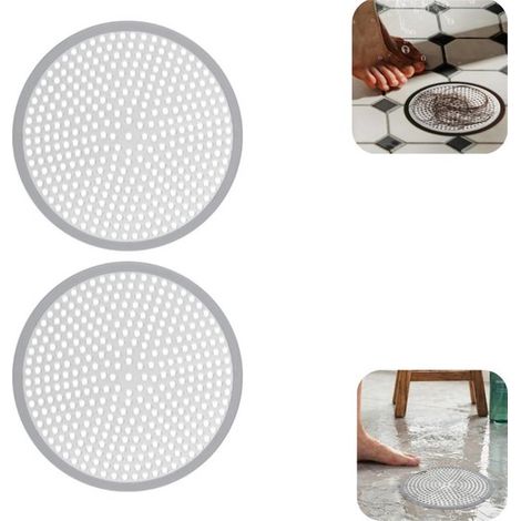 Grilles de sol et bondes lot de 2 en métal - filtres lavables pour salle de bain, évier et baignoire, 12 cm (1/5)