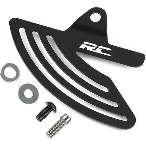 Kettenschutz aus Edelstahl für RC 125/200/390 (2014–2018), Zehenschutz für Ketten, RC125, RC200, RC390 (2017, 2016) – schwarz, RC-Logo