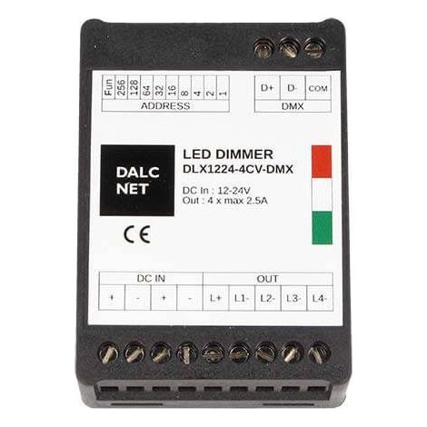 DLX1224-4CV-DMX Led Dimmer DMX512 4 Canali RGB RGBW