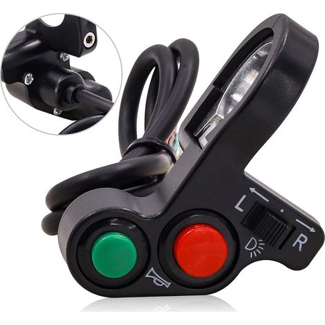 7/8" Motorradlenker Hupenschalter Licht Blinker Hupe Ein Aus Druckknopf Controller Schalter für Elektroroller Moped ATV Go-Kart (1/5)