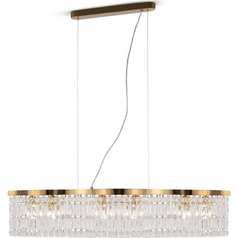 Maytoni Dune Moderna plafoniera a sospensione a 6 barre luminose oro E14 (1/5)