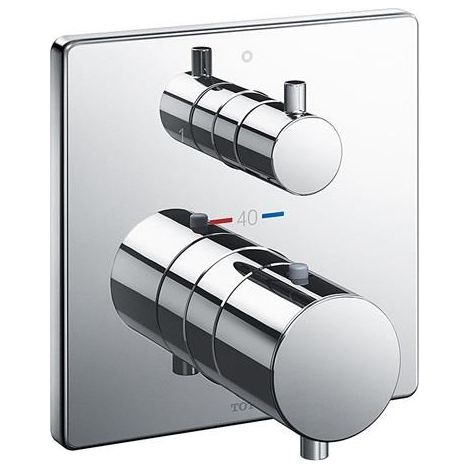 Thermostat de douche encastré avec inverseur à 2 voies, chromé