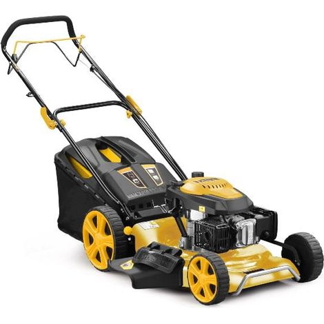 Nemura – Tondeuse thermique 196cc autotractée – Largeur de coupe 53cm – Bac de ramassage 70L – Fonction 4 en 1 : collecte, mulching, éjection latérale