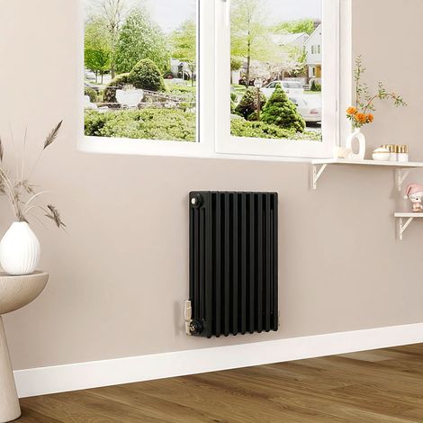 AICA 600x425mm Black Horizontal Traditional Radiator Cast Iron 4 Column Heating UK (1/5)