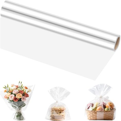 Rouleau de cellophane - 40 cm x 30 m - Pour fleurs, travaux manuels, emballage cadeau (1/5)
