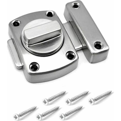Loquet Tournant Loquet/Loquet Porte/Loquet Verrou/Loquet Porte Jardin/Acier Lnoxydable Brossé Finition/Applicable à Diverses Portes-Argent (1/5)