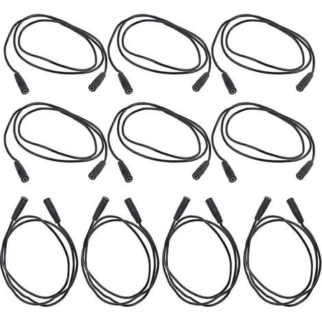 Lot de 10 cordons de test à fiches bananes de 4 mm (femelle-femelle), câble d'extension de 0,75 mm² J.70029 Noir (1/4)
