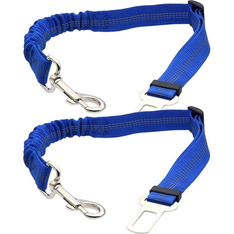 Harnais de sécurité pour 2 chiens avec ceinture de sécurité, laisse et élastique antichoc pour chat, clip de fixation réglable, accessoires de voyage pour la sécurité des sièges de voiture. (1/5)