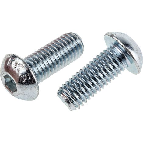 Vis à six pans creux, M10 x 25mm, tête Vis bombée à tête creuse hexagonale, en Acier ( Prix pour Sachet de 50 )