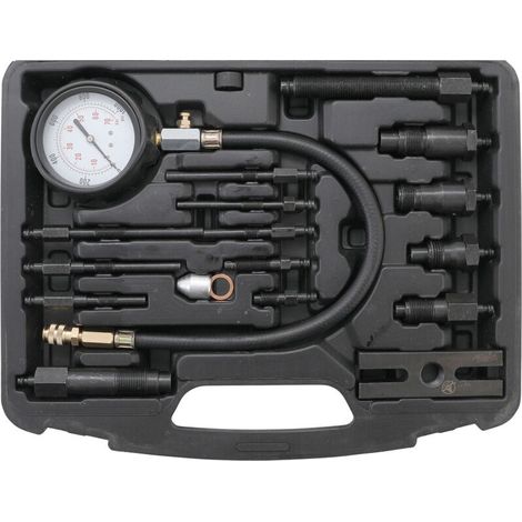 Compressiomètre - Plage 0-70 Bar - Tuyau Flexible 450 Mm - Pour Moteurs Diesel - Kit 17 Pièces (1/3)