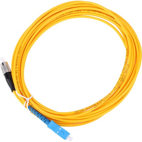 Câble fibre optique SC-FC 5m monomode, lot de 5 cordons de brassage, liaison système de communication, connecteurs SC/FC, haute performance. (1/5)