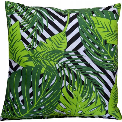 Federa per cuscino, cotone, Monstera, motivo a zigzag, 40x40