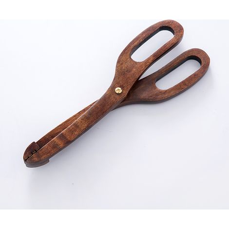 Pinces de service, pinces à barbecue, pinces à charbon, pinces de service de cuisine, ciseaux à aliments, pinces de barbecue, pinces de cuisson, pinces à apéritifs en bois, 25 x 18,5 cm (1/5)