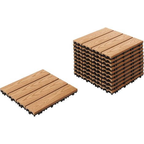 Decking composito WPC Pavimentazione all'aperto resistente alle intemperie Piastrelle per terrazze marrone chiaro Atessa