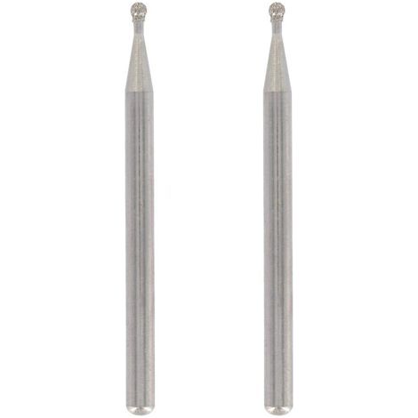 Lot de 2 pointes Diamant, Bout rond, Diamètre de travail 2mm pour Gravure et Sculpture dans le Verre, Miroir, Céramique avec Outil Multiusage (1/4)