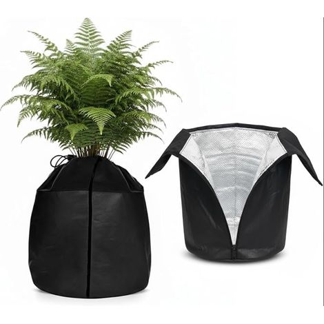 Hivernage Plante, Voile d'Hivernage Plantes Extérieur 4550cm, Protection Pot de Fleur Hiver, Housse Hivernage Plante en Pot Réutilisable Fermeture Éclair Cordon de Serrage (1/5)