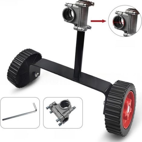 Filiyano – support pour tondeuse à – Roue de support pour tondeuse à gazon (26 cm auxiliaire + 28 cm de base fixe) - Stabilisateur réglable en hauteur (1/5)