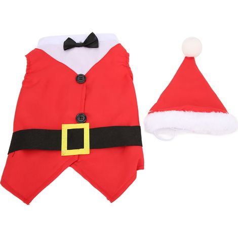 Déguisement de Noël pour chien avec chapeau, vêtements légers, confortables et amusants pour chien, idéal pour les fêtes de Noël. (1/5)