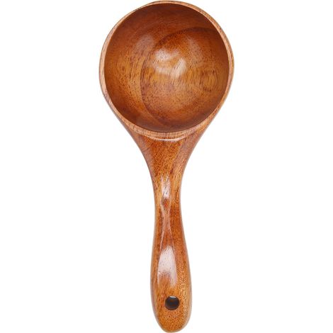 Cuillère à porridge en bois, manche ergonomique, surface lisse, louche en bois pour la cuisine à la maison et au restaurant (1/5)