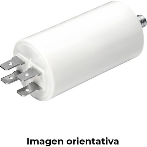 condensatore di avviamento konek 3mf 5% 450v ø3,4x7cm con perno m8 e faston singolo 6,35