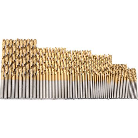 60Pcs Mini High Speed Steel Plating Titanium Straight Hand Twist Drill Bits Tool (1/5)