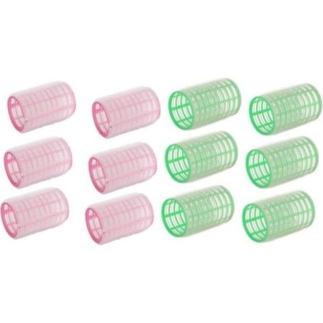 Set mit 12 selbstklebenden Lockenwicklern für welliges Haar, 36 mm (6 Stück grün und pink) (1/5)