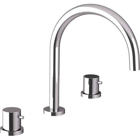 Sapho Ultramix - Grifo de 3 orificios para lavabo, cromo UT017 (1/2)