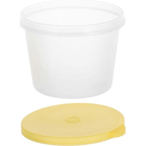 Bocaux de conservation ronds en plastique hermétique pour céréales et aliments, 9,5 x 7,2 x 7,2 cm, couvercle anti-poussière, format compact, lot de 1 (1/5)