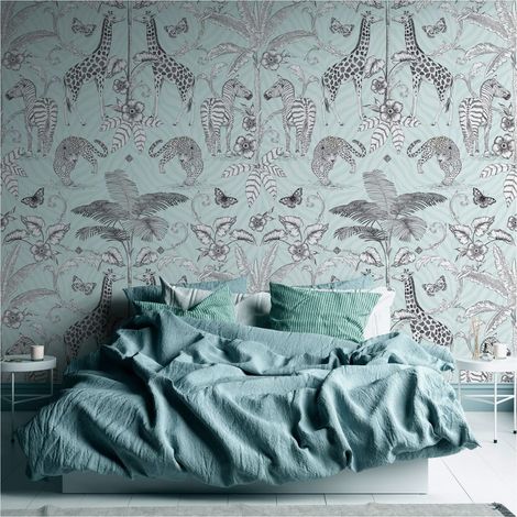 Photo wallpaper Profhome 392051 hot embossed non-woven wallpaper smooth with animal pattern matt black white grey 1.59 m x 2.8 m (1/4)