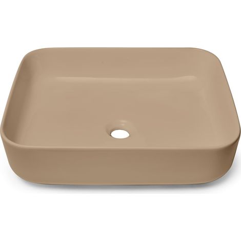 Swiss Aqua Technologies Infinitio Aufsatzwaschbecken-Set 50 x 39 cm + Ablaufgarnitur, Mattbraun (SATINF5039LBRM-SETBP)
