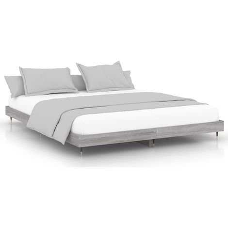 Maison Exclusive - Cadre de lit sans matelas sonoma gris 200x200 cm (1/5)