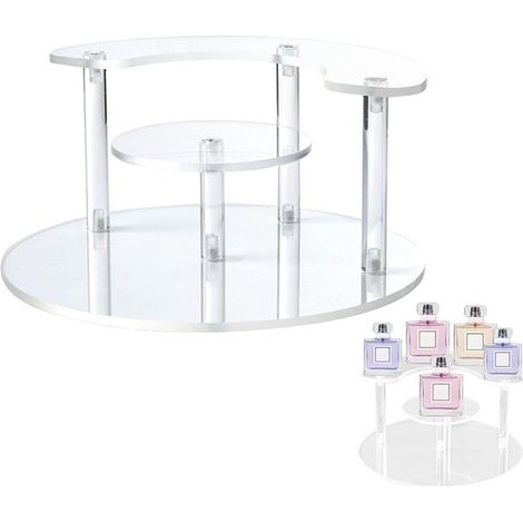 Organizador de perfumes, soporte de exhibición de acrílico, postres, esmaltes de uñas, figuritas, joyas, pasteles y donas (1 pieza, transparente) (1/5)