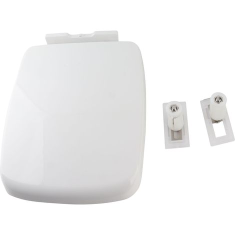 Abattant de toilette carré en polypropylène épais, facile à installer et à nettoyer. Accessoire de salle de bain moderne pour un confort optimal à la maison. (1/5)