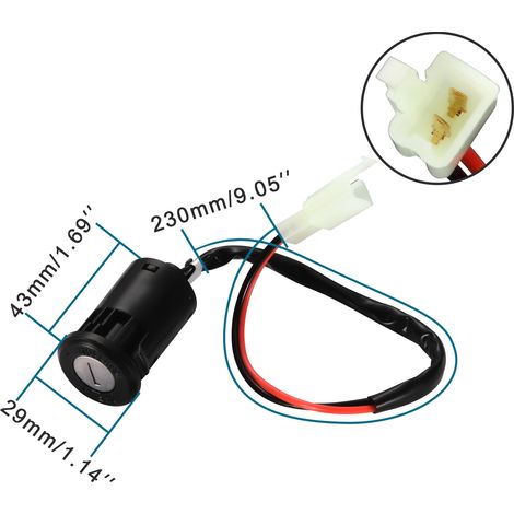 Ignition switch for 2-wire electric scooter and motorcycle keys (1/4)